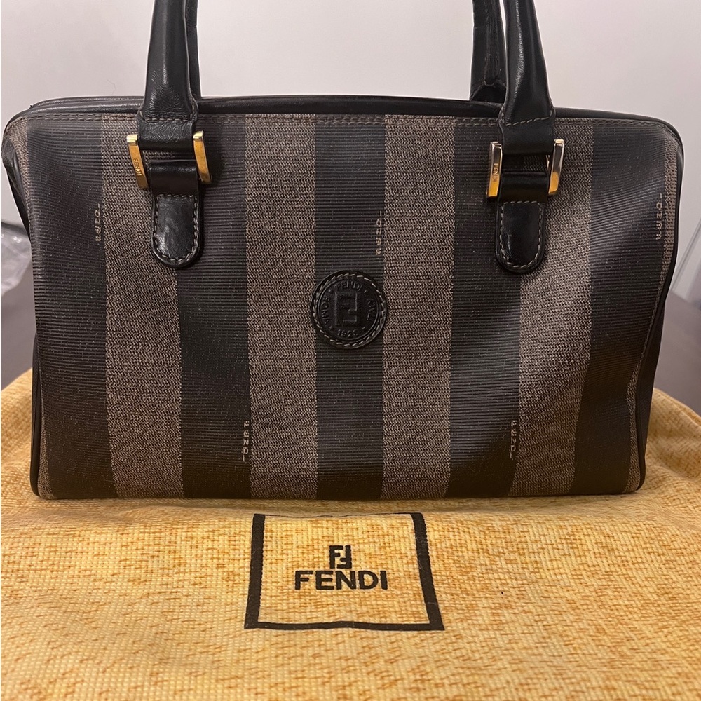 Fendi Pequin Boston bag in very good used condition with dust bag